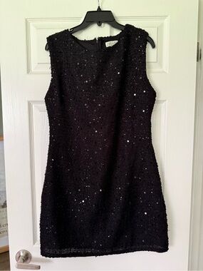 She and Sky Black Sequin Sleeveless Mini Dress
